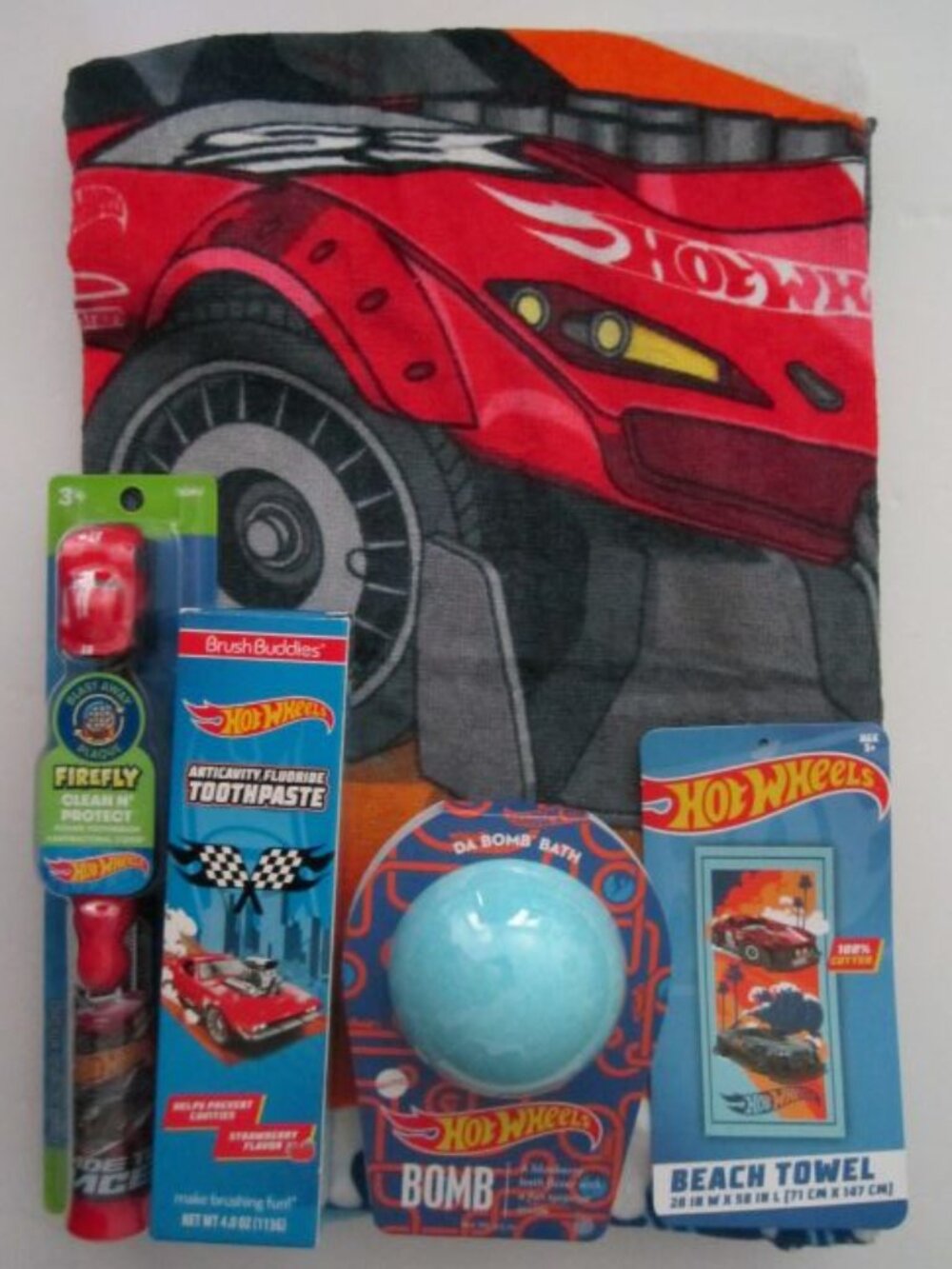 Beach Towel Hot Wheels with Bath Accessories NEW 58" x 28"